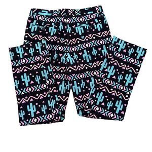 Shinesty Pants Straight Flat Front Cactus Print Polyester Multicolor 31/32 NWT